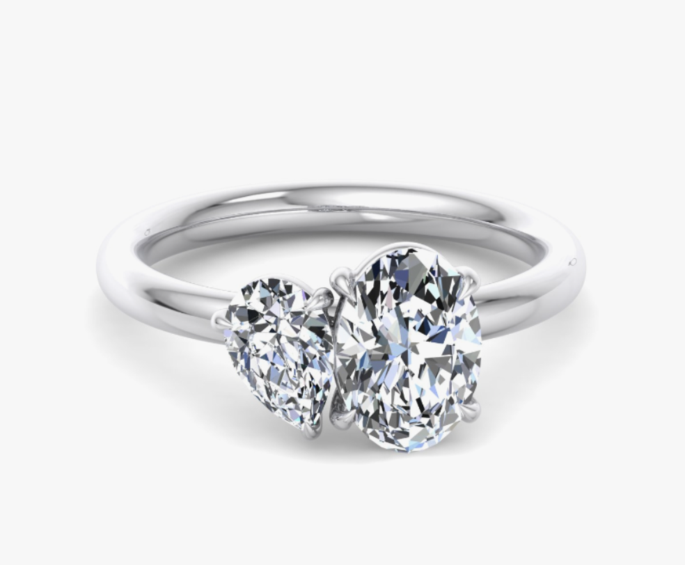 toi et moi engagement ring