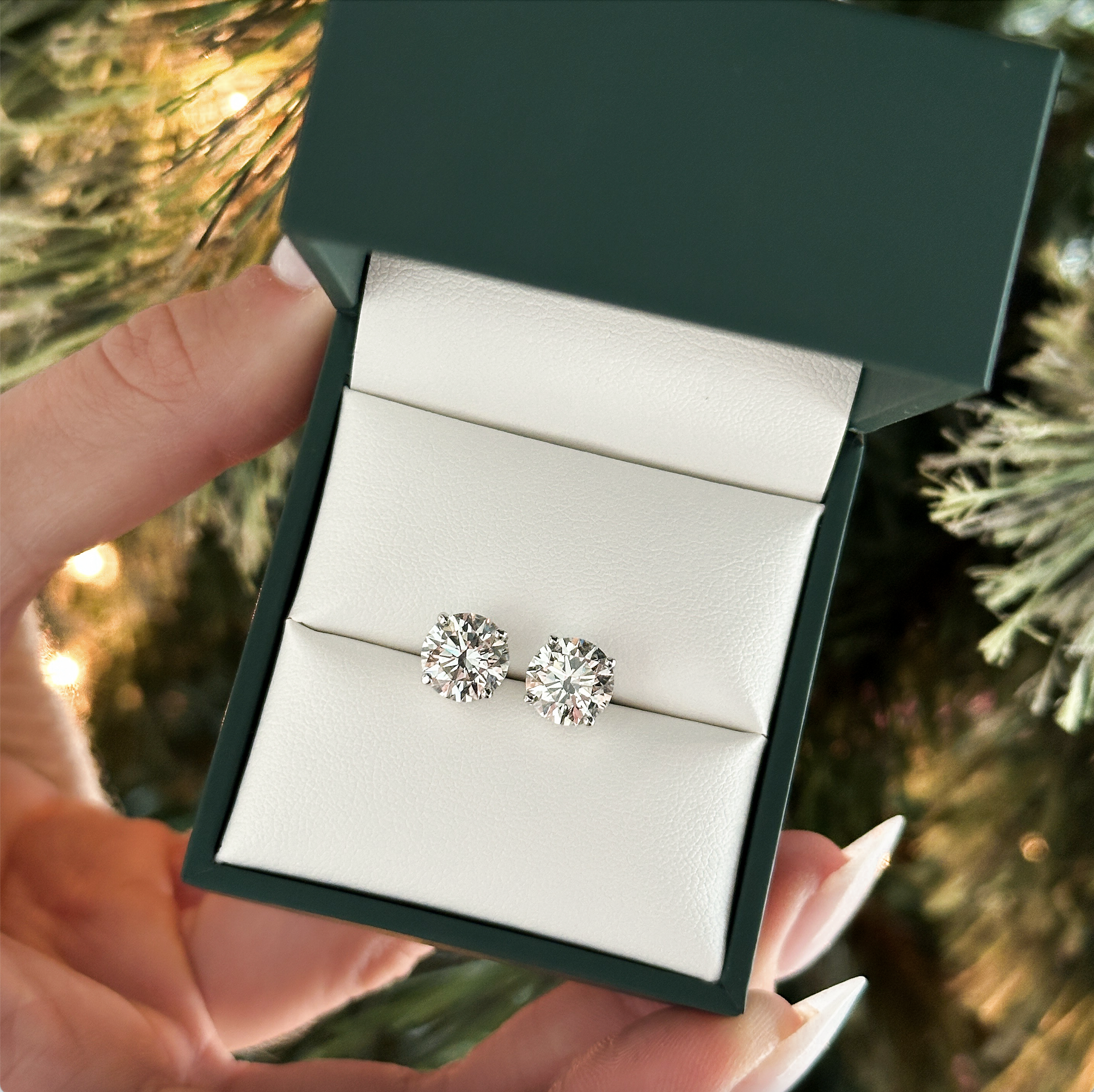 Perfect diamond stud earrings for Christmas