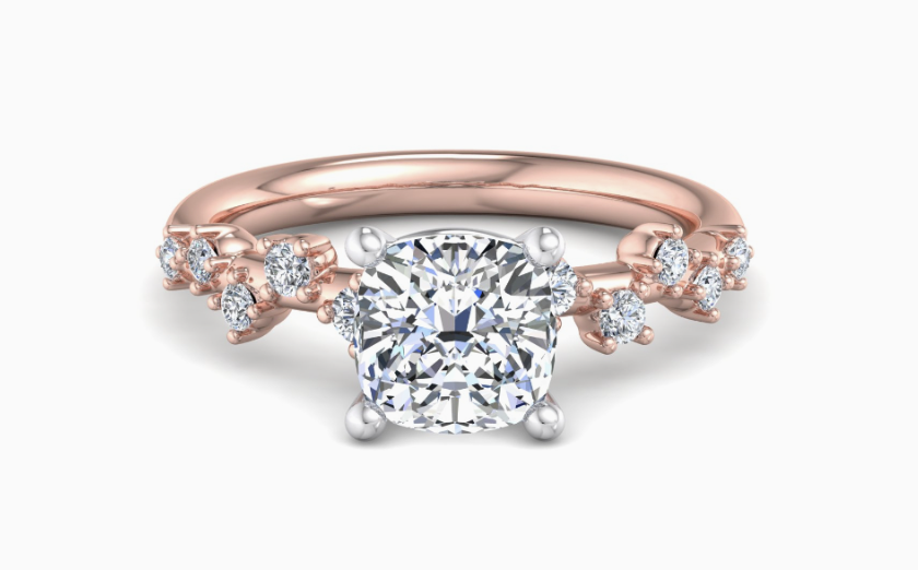 rose gold nature inspired engagement ring