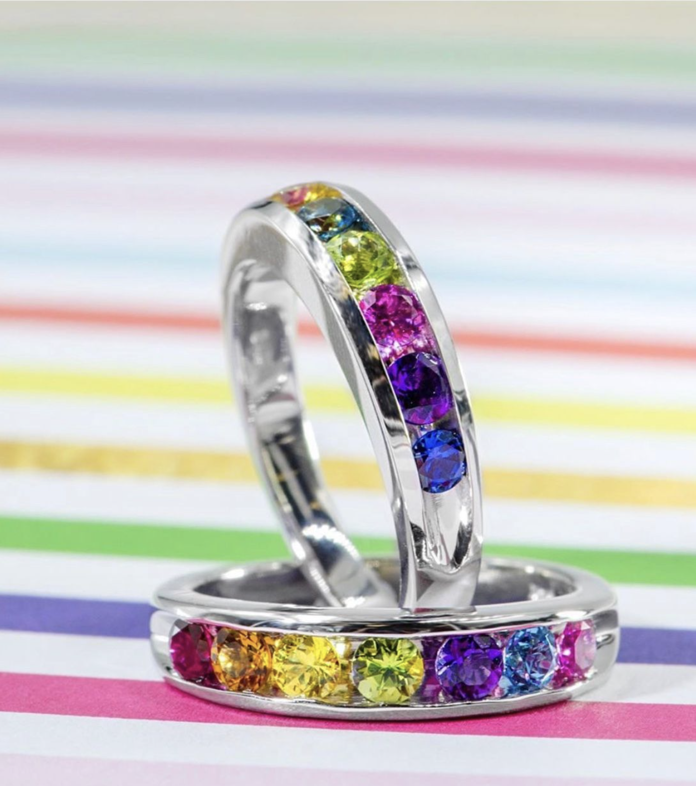 Pride Wedding Band, Rainbow Wedding Bands, Pride Flag Ring