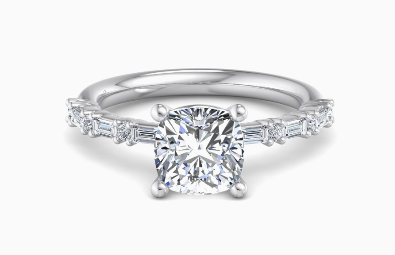 white gold cushion cut diamond engagement ring